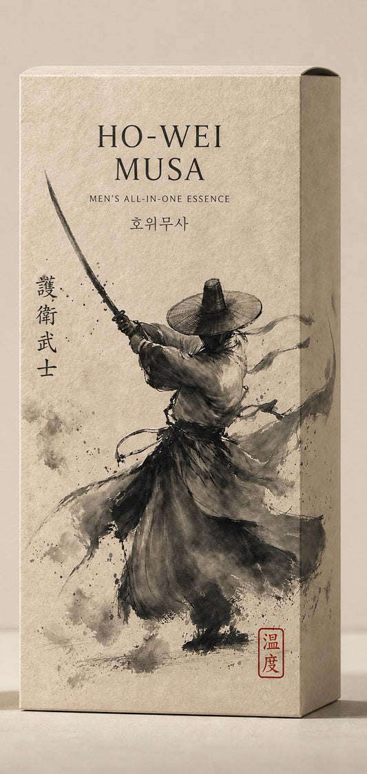 HOWIMUSA Men's All-in-One Essence outer box, ink-brush warrior artwork
